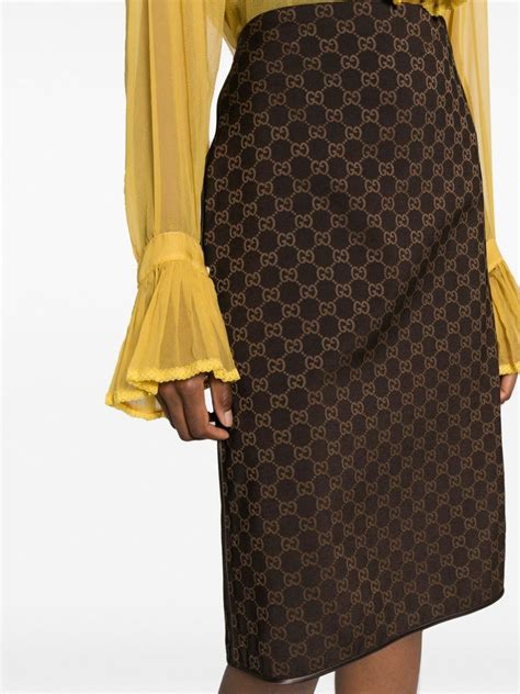 gucci gg brown skirt